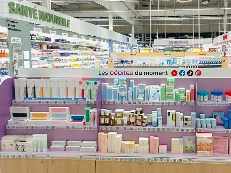 Rayon beauté et santé en magasin